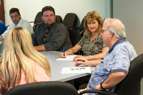 District staff meeting with permit applicants