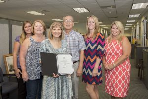 District budget staff with a Distinguished Budget Presentation Award