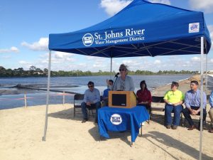 Dr. Shortelle at Eau Gallie commencement Dr. Shortelle speaking at the Eau Gallie dredging commencement event