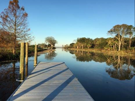 A boat dock at the Lake Apopka North Shore