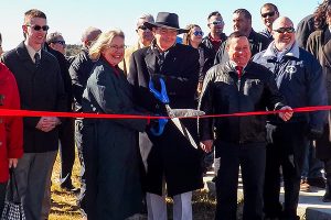 Ann B. Shortelle at the ribbon-cutting ceremony