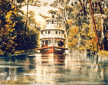 a steamboat making its way along the Ocklawaha River