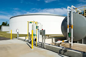 historyhome5 A large storage tank at a water supply plant