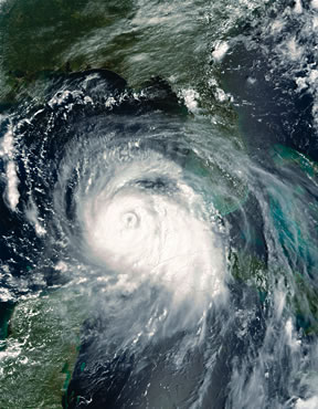 Satellite image of Hurricane Katrina