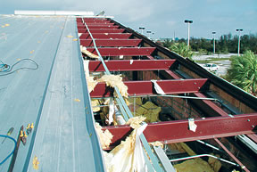 Commercial roof missing sections