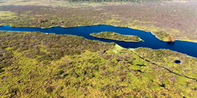 An aerial view of the St. Johns River