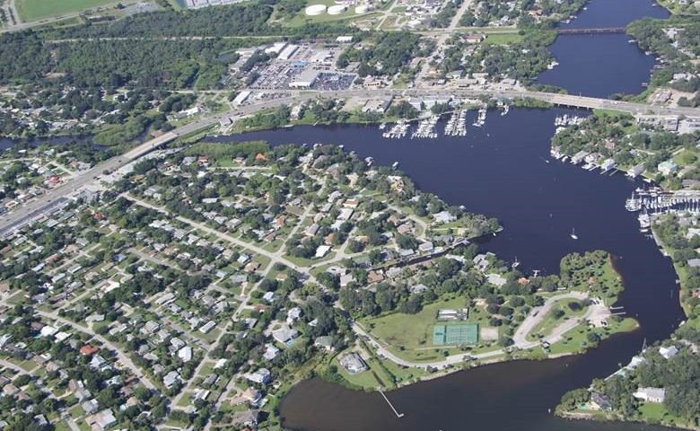 Aerial of the Eau Gallie River