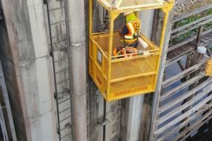 Moss Bluff Dam repair work