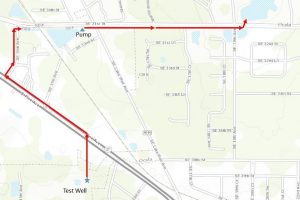 Map of a test well site