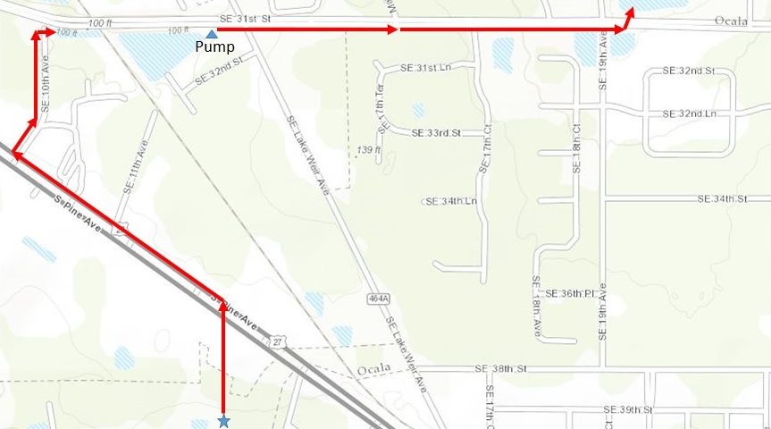 Map of a test well site