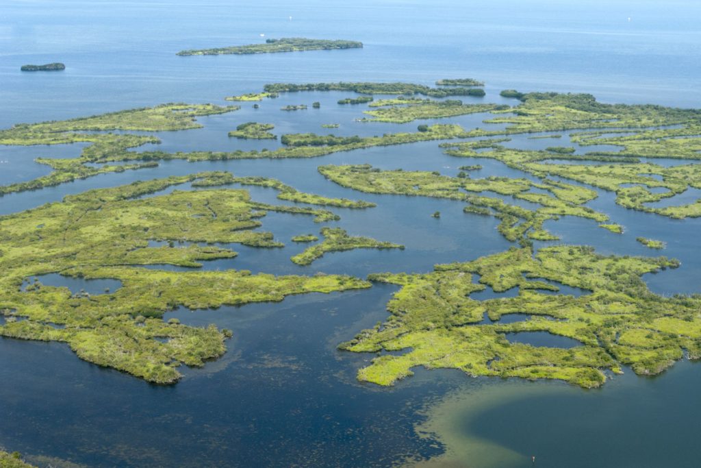 Indian River Lagoon aerial Aerial of islands in the Indian River Lagoon