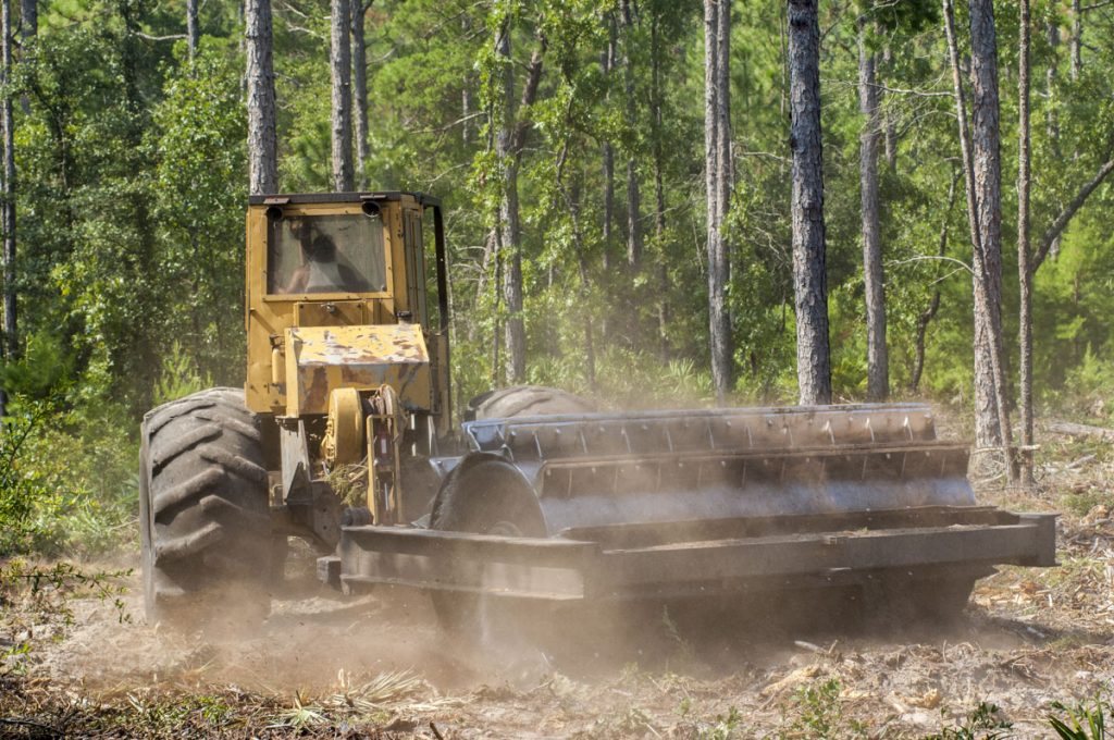 Logging equipment Roller-chopping on a district land