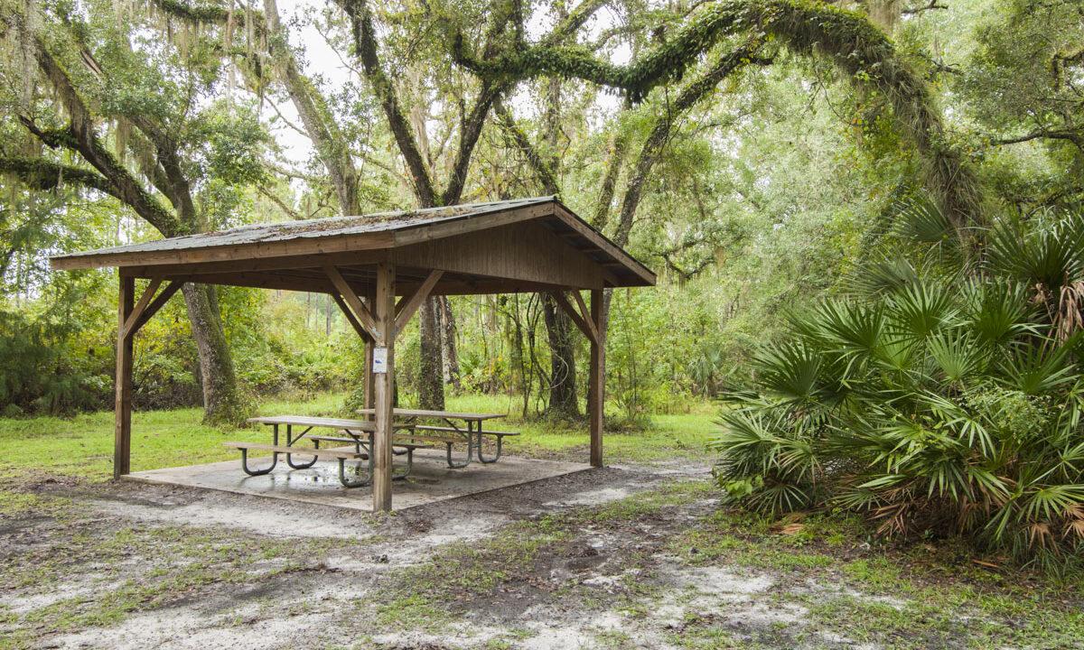 Group camping area picnic shelter