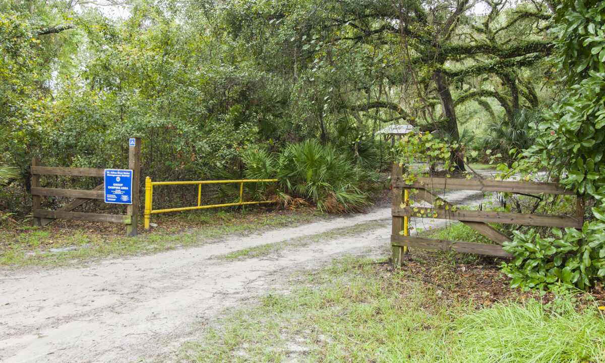 Entrance to group camping area at Lake George Conservation Area