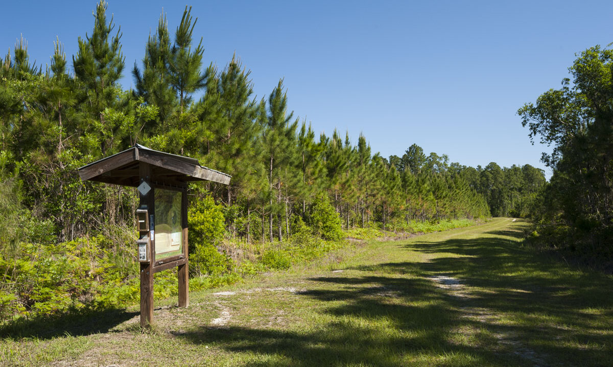 Entrance kiosk at Clark Bay Conservation Area