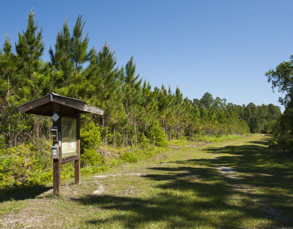 Entrance kiosk at Clark Bay Conservation Area