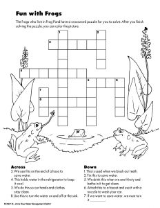 Fun wuith frogs crossword puzzle