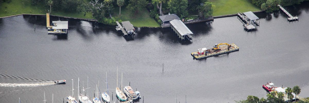 IMG_6973_1 Aerial of a dredging barge on the Eau Gallie River