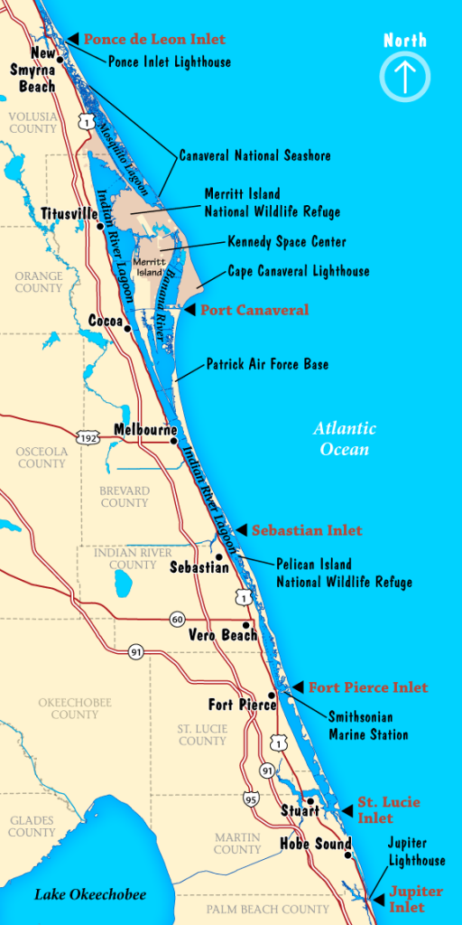 Indian-River-Lagoon-map Map of the extent of the Indian River Lagoon