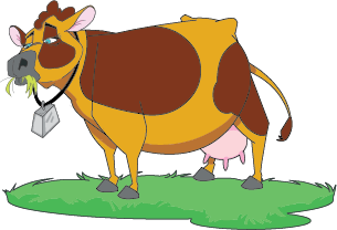 bettymoocomplete Illustration of a cow, Betty Moo from the Great Water Odyssey