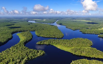 Aerial of the Seven Sister Islands on the St. Johns River