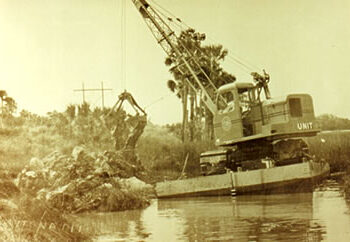 Dragline ditching Historic dragline ditch excavation work