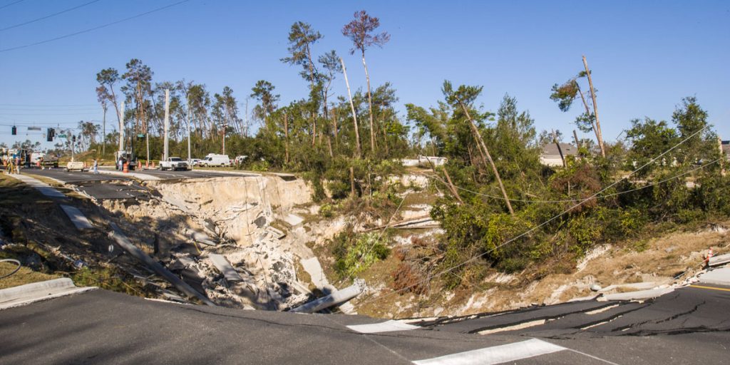 Large sinkhole in the middle of Howland Blvd. north of Deltona, FL Large sinkhole in the middle of Howland Blvd. north of Deltona, FL