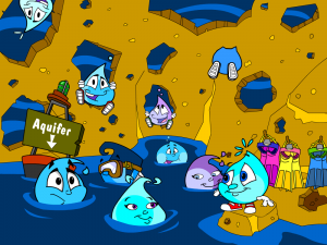 Great Water Odyssey video screen capture. Water in the aquifer
