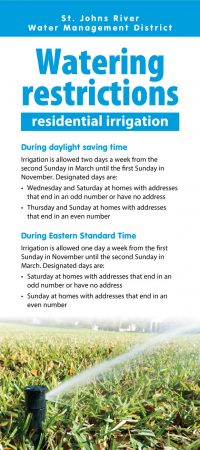 Watering restrictions information card