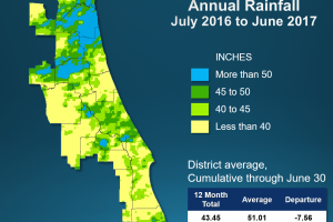 Annual Rainfall map for July 2016 to June 2017