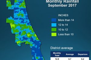 Map of monthly rainfall for Septemeber 2017