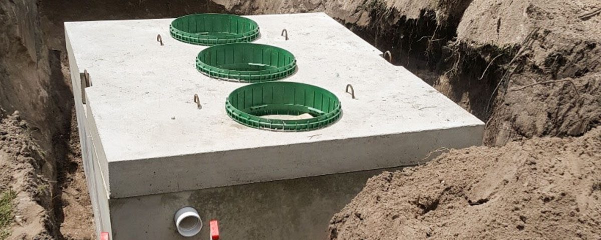 An individual distributed wastewater treatment systems being installed