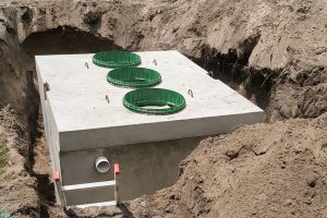 An individual distributed wastewater treatment systems being installed