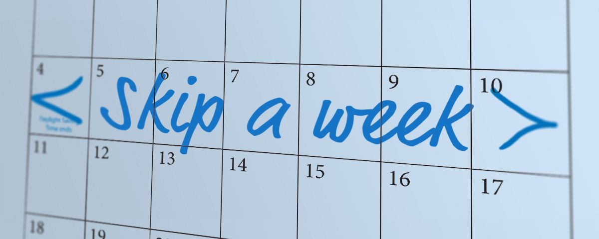Skip a week calendar graphic
