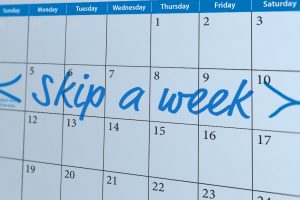 Skip a week calendar graphic