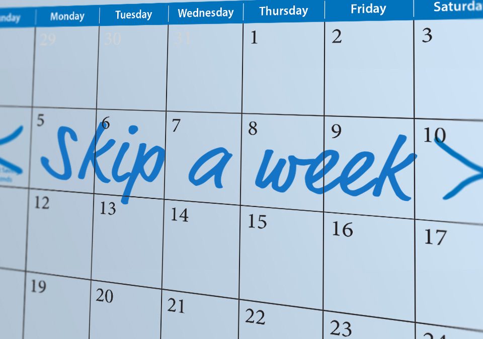 Skip a week calendar graphic