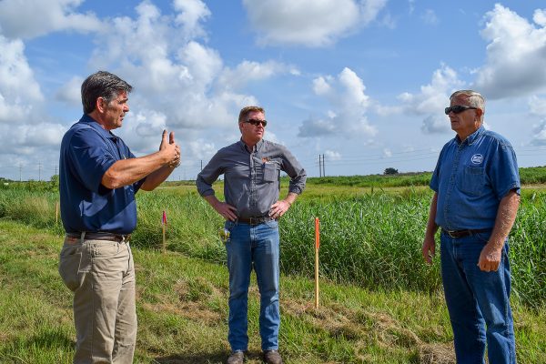 Streamlines-Woody-working District staff inspecting Micco Stormwater Park construction
