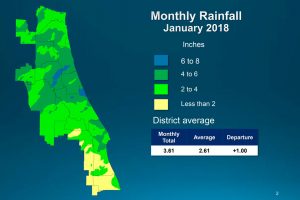 Map of monthly rainfall for January 2018