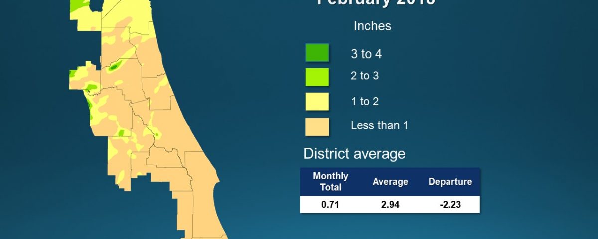 Map of monthly rainfall for February 2018