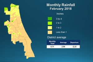Map of monthly rainfall for February 2018