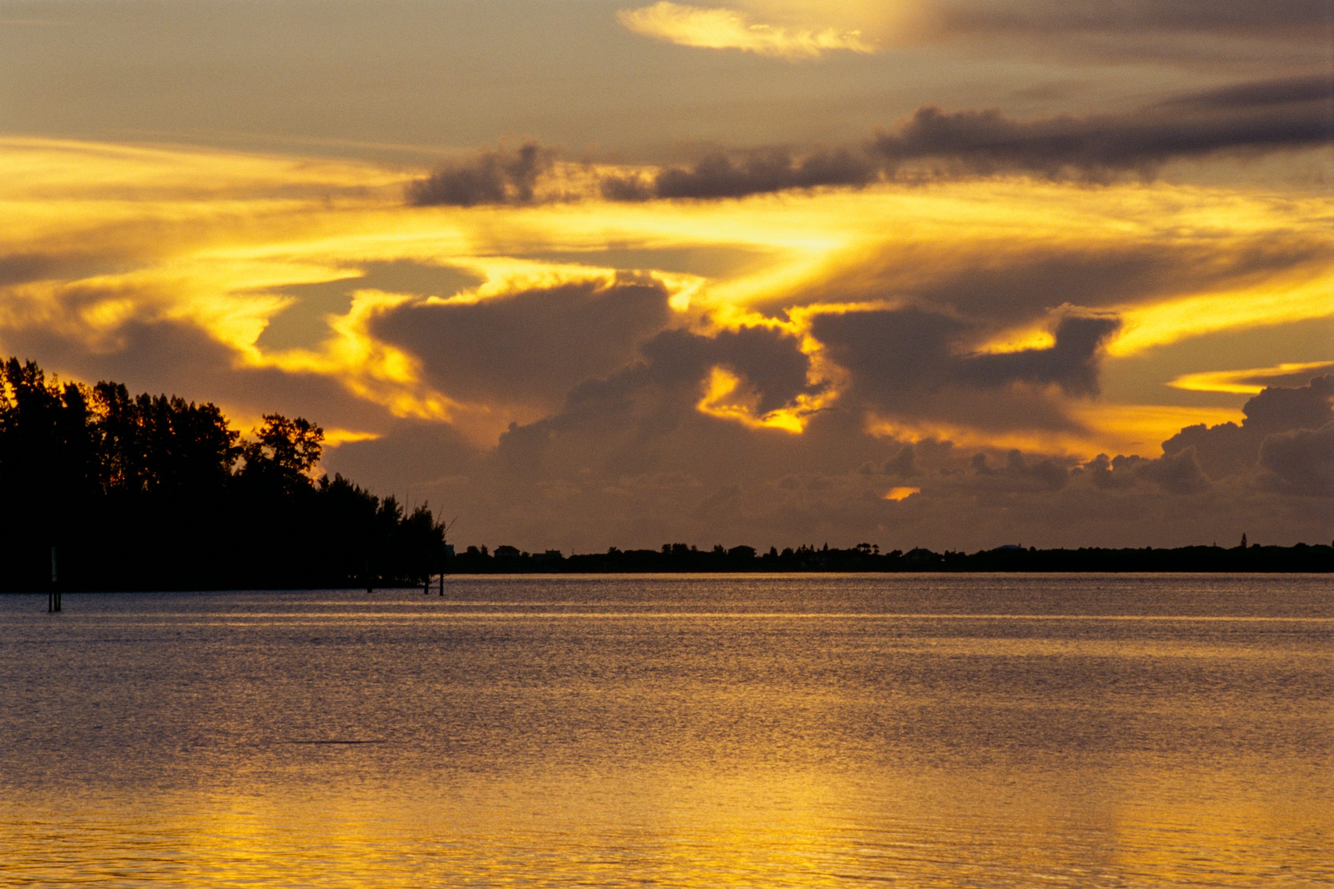 Golden sunrise over the Indian River Lagoon