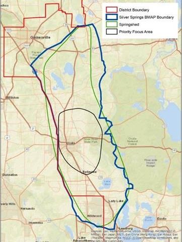 Map of the Silver Springs springshed
