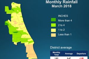 Map of monthly rainfall for March 2018