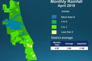 Map of monthly rainfall for April 2018