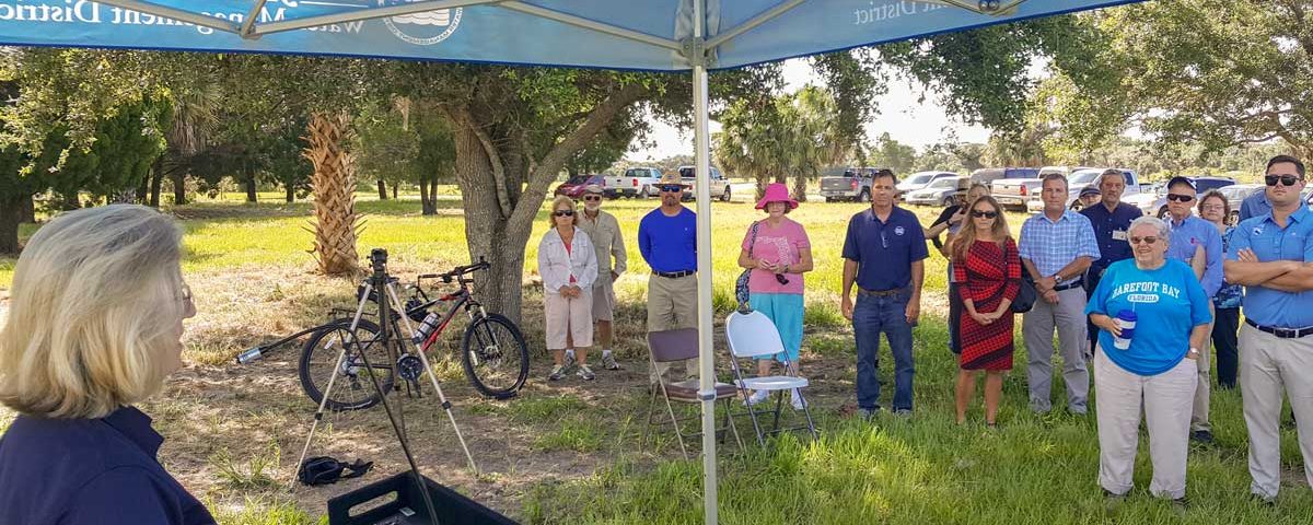 Dr. Ann Shortelle speaking at the Micco Water Management Area grand opening