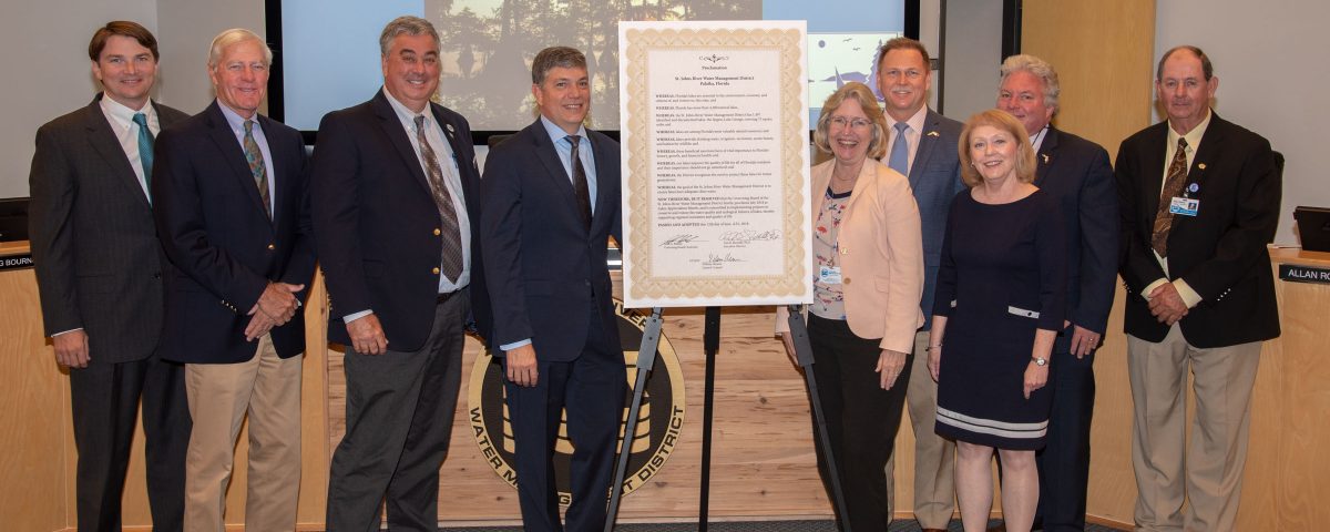 District governing board members at the 2018 Lakes Appreciation Month proclamation signing