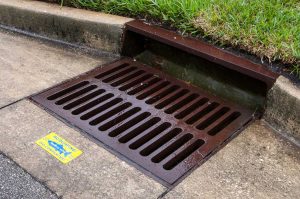 Let only rain down the drian marker infront of a stormwater drain