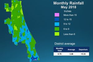 Map of monthly rainfall for May 2018