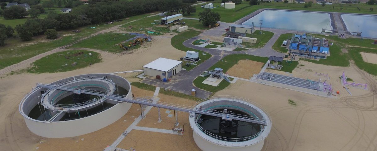 Aerial of a wastewater treatment plant