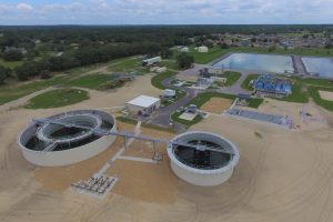 Aerial of a wastewater treatment plant